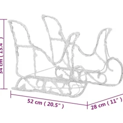 vidaXL Kerstversiering rendieren en slee 320 LED's acryl