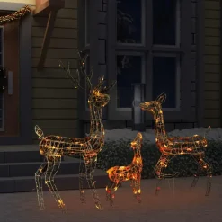 vidaXL Kerstversiering rendierfamilie 300 LED's meerkleurig acryl