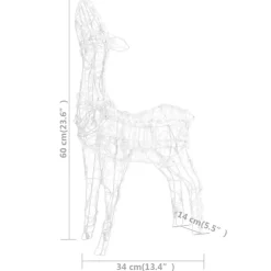 vidaXL Kerstversiering rendierfamilie 300 LED's meerkleurig acryl