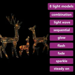 vidaXL Kerstversiering rendierfamilie 300 LED's meerkleurig acryl