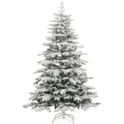 vidaXL Kunstkerstboom met scharnieren en sneeuw 180 cm