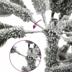 vidaXL Kunstkerstboom met scharnieren en sneeuw 180 cm