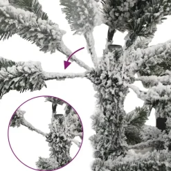 vidaXL Kunstkerstboom met scharnieren en sneeuw 150 cm