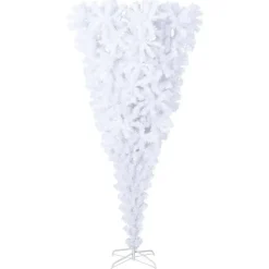 vidaXL Kunstkerstboom met standaard omgekeerd 210 cm wit