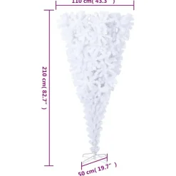 vidaXL Kunstkerstboom met standaard omgekeerd 210 cm wit