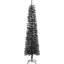 vidaXL Kunstkerstboom met standaard smal 210 cm PVC groen
