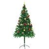 vidaXL Kunstkerstboom met verlichting en kerstballen 180 cm groen
