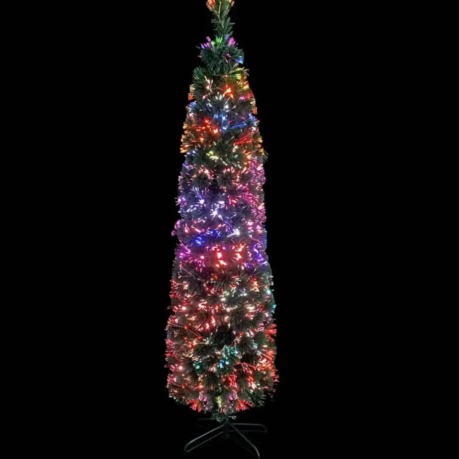vidaXL Kunstkerstboom met standaard smal 150 cm glasvezel
