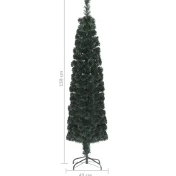 vidaXL Kunstkerstboom met standaard smal 150 cm glasvezel