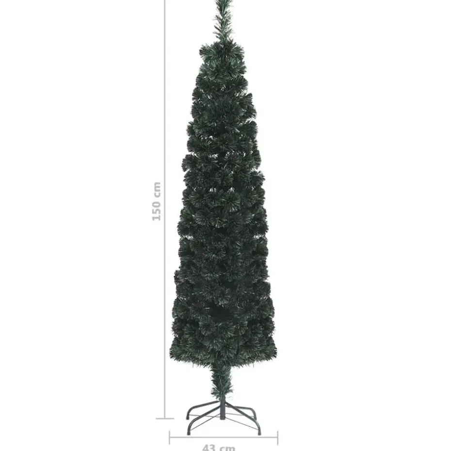 vidaXL Kunstkerstboom met standaard smal 150 cm glasvezel