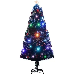 vidaXL Kunstkerstboom met standaard/LED 120 cm glasvezel