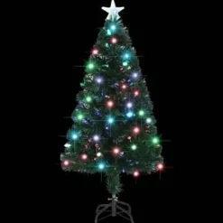vidaXL Kunstkerstboom met standaard/LED 120 cm glasvezel