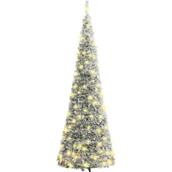 vidaXL Kunstkerstboom pop-up met sneeuw 150 LED's 180 cm