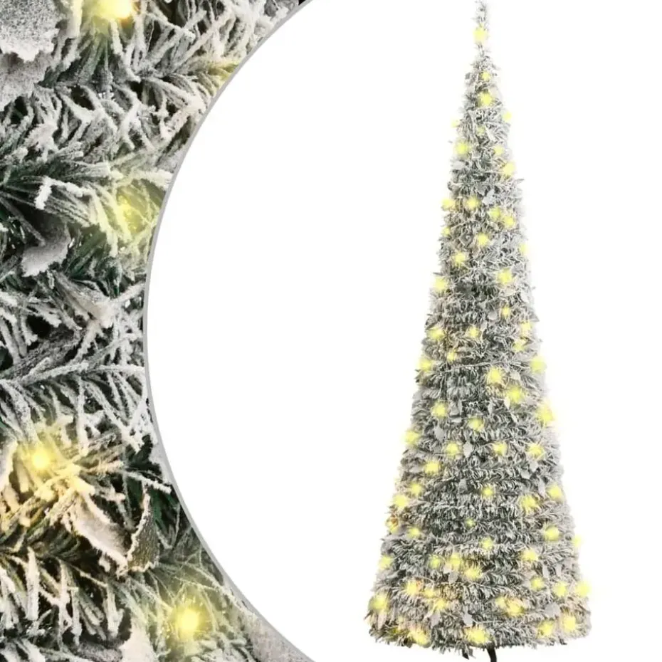 vidaXL Kunstkerstboom pop-up met sneeuw 150 LED's 180 cm