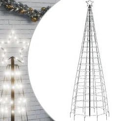 vidaXL LED-kerstboom met spikes 570 LEDs koud wit 300 cm