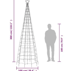 vidaXL LED-kerstboom met spikes 570 LEDs koud wit 300 cm