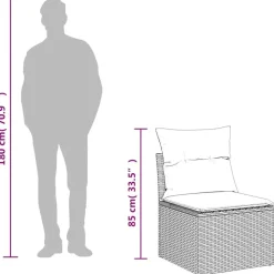 vidaXL Loungebank 2 zits met crème kussens poly rattan - Zwart 110x62x69 cm