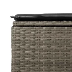 vidaXL Loungebank voor 2 met kussens poly rattan - Grijs krukken 110x55x37 cm