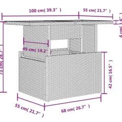 vidaXL Loungeset voor 5 met kussens & verstelbaar salontafel - Gris - 6 stuks