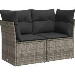 vidaXL Loungeset voor 5 met kussens & verstelbaar salontafel - Gris - 6 stuks