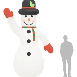 vidaXL Sneeuwpop opblaasbaar met LED's 370 cm