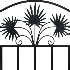 vidaXL Tuinbank met vogels en bloemen ontwerp -Zwart - Staal - 104x52.5x89 cm