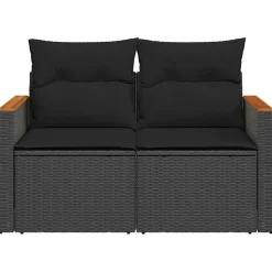 vidaXL Tuinbank 2-Zits – Zwart Polyrattan – 124x62x69 cm – Weerbestendig Design