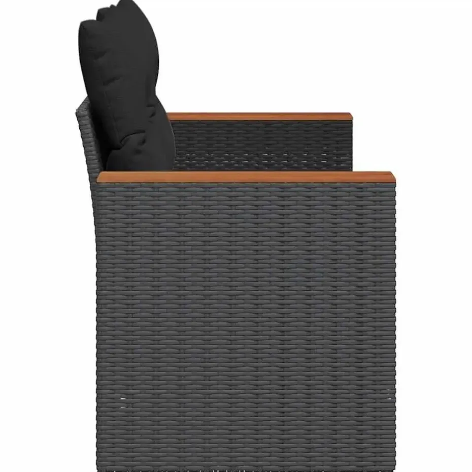 vidaXL Tuinbank 2-Zits – Zwart Polyrattan – 124x62x69 cm – Weerbestendig Design