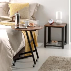 Vierkante bijzettafel - 45x55x45 cm - vintage bruin