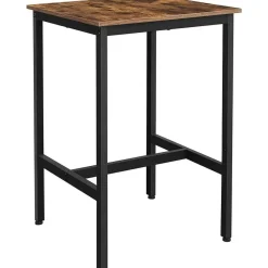 Vierkante ontbijtbartafel met zwaar stalen frame, 60x60x90cm