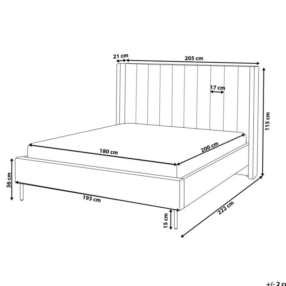 VILETTE - Tweepersoonsbed - Beige - 180 x 200 cm - Bouclé