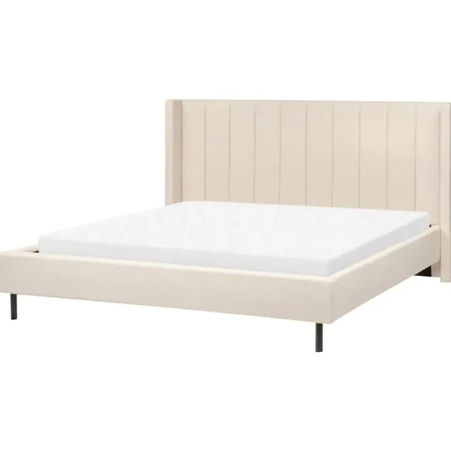 VILETTE - Tweepersoonsbed - Beige - 180 x 200 cm - Bouclé