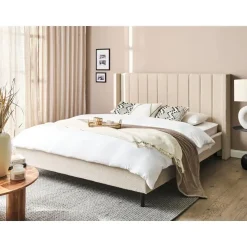 VILETTE - Tweepersoonsbed - Beige - 160 x 200 cm - Bouclé