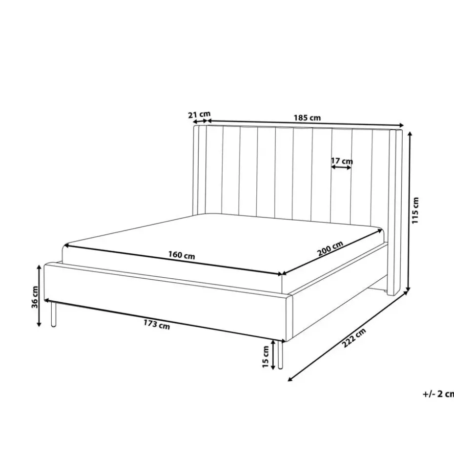 VILETTE - Tweepersoonsbed - Beige - 160 x 200 cm - Bouclé