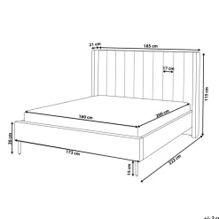 VILETTE - Tweepersoonsbed - Beige - 160 x 200 cm - Bouclé