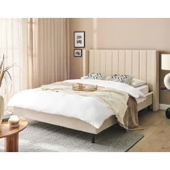 VILETTE - Tweepersoonsbed - Beige - 140 x 200 cm - Bouclé