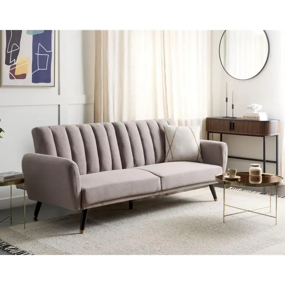 VIMMERBY - Slaapbank - Lichtbruin - Polyester