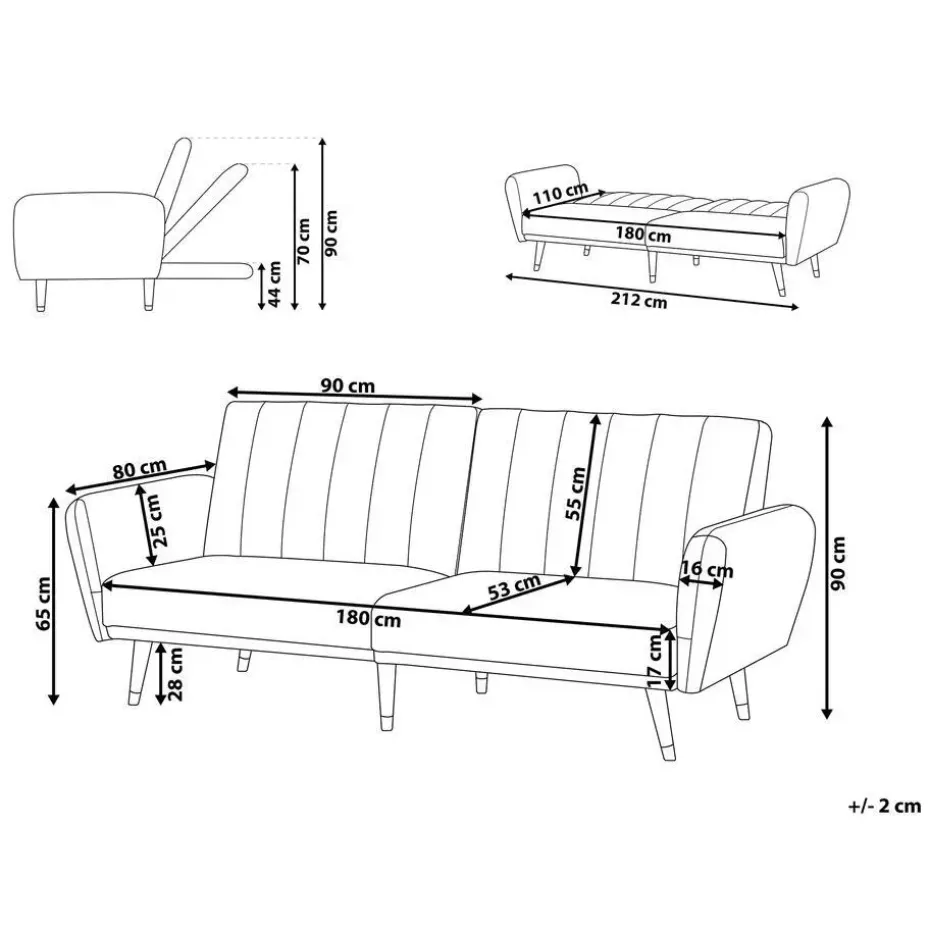 VIMMERBY - Slaapbank - Lichtbruin - Polyester
