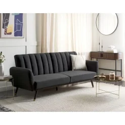 VIMMERBY - Slaapbank - Zwart - Polyester