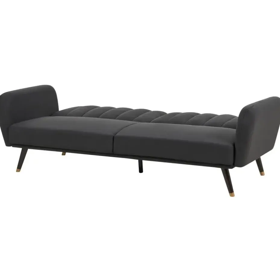 VIMMERBY - Slaapbank - Zwart - Polyester