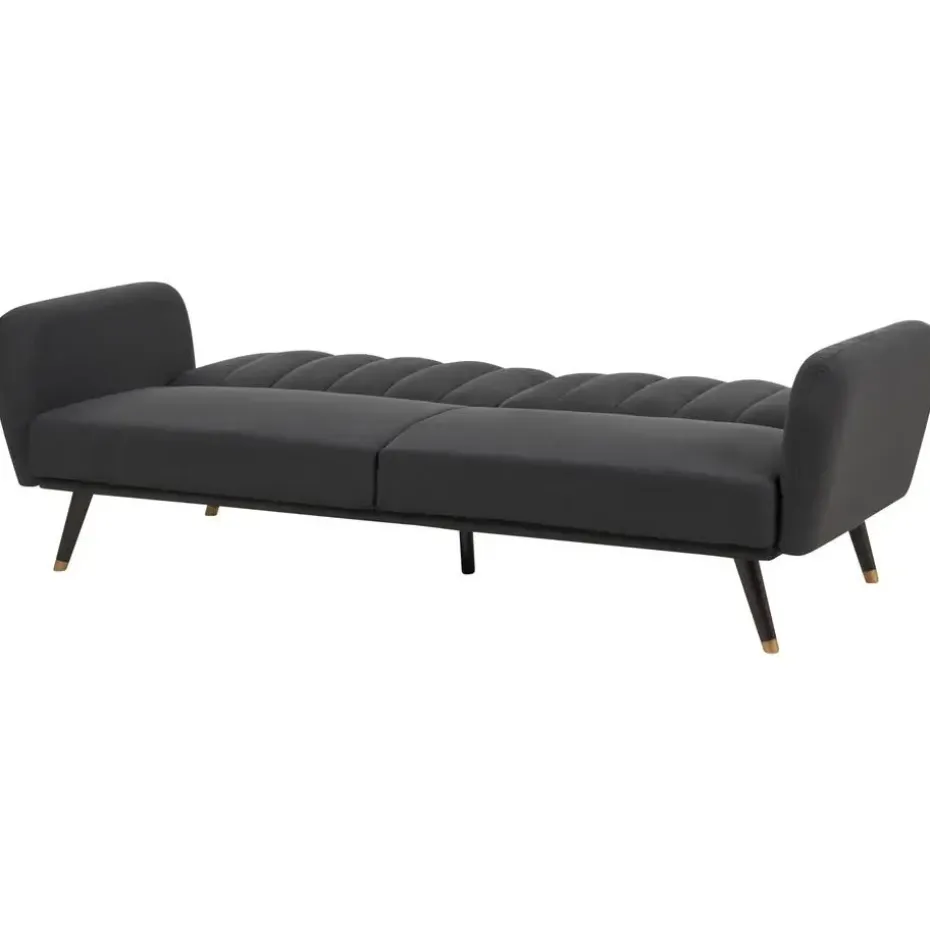 VIMMERBY - Slaapbank - Zwart - Polyester