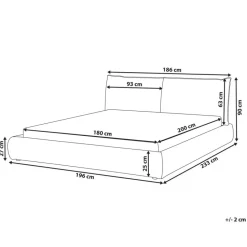 VINAY - Tweepersoonsbed - Beige - 180 x 200 cm - Corduroy