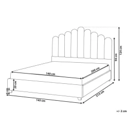 VINCENNES - Bed - Pastelroze - 140 x 200 cm - Fluweel