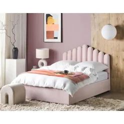 VINCENNES - Bed met opbergruimte - Roze - 140 x 200 cm - Fluweel