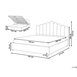 VINCENNES - Bed met opbergruimte - Roze - 140 x 200 cm - Fluweel