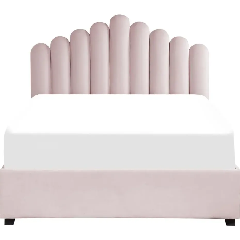 VINCENNES - Bed met opbergruimte - Roze - 140 x 200 cm - Fluweel