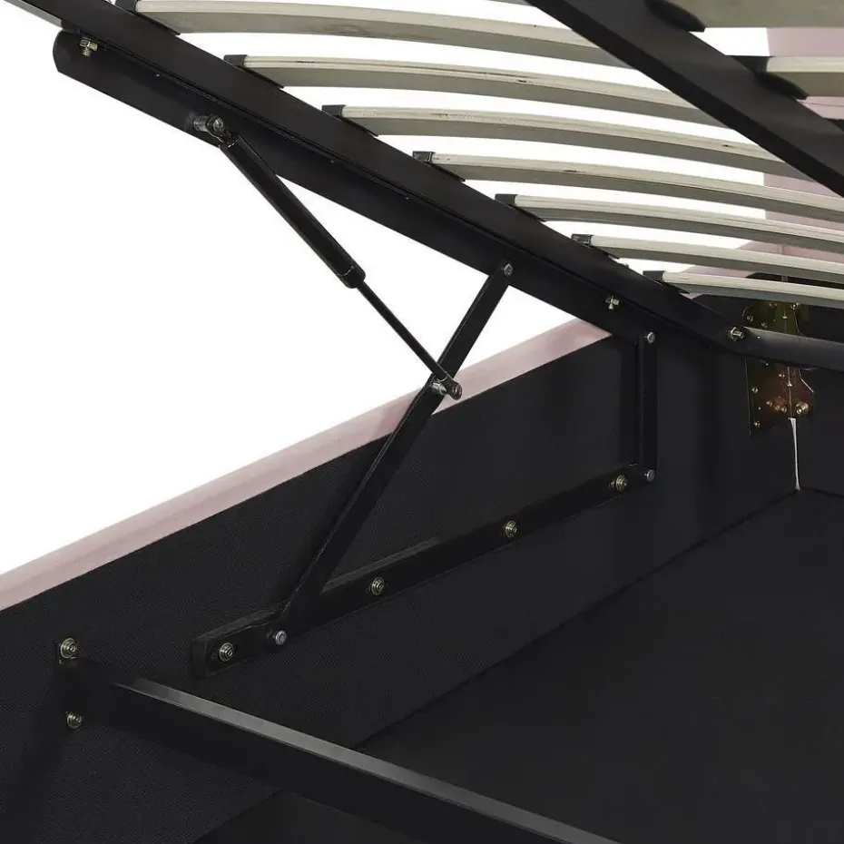 VINCENNES - Bed met opbergruimte - Roze - 140 x 200 cm - Fluweel