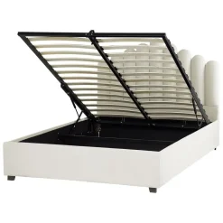 VINCENNES - Bed met opbergruimte - Wit - 140 x 200 cm - Fluweel