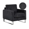 VIND - Fauteuil - Zwart - Corduroy
