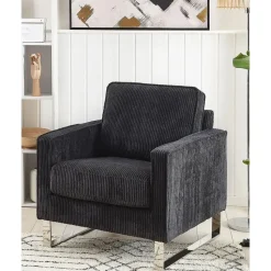 VIND - Fauteuil - Zwart - Corduroy